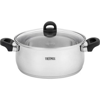 Кастрюля THERMOS KOP-W28N 28 см 7.0L из нержавеющей стали со стеклянной крышкой